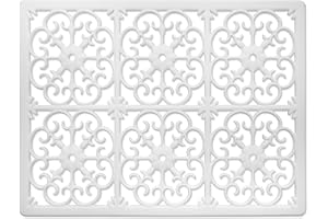 gasaré, Extra Large, Thick, Silicone Trivet for Hot Dishes, Pots, and Pans, Heat Resistant Mat for Countertop, Hot Pad for Kitchen, Easy to Clean, 16 x 12 x 3/8 Inches, White