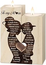 Vetbuosa Heart Shaped Candlestick Set for Mum Birthday Gift