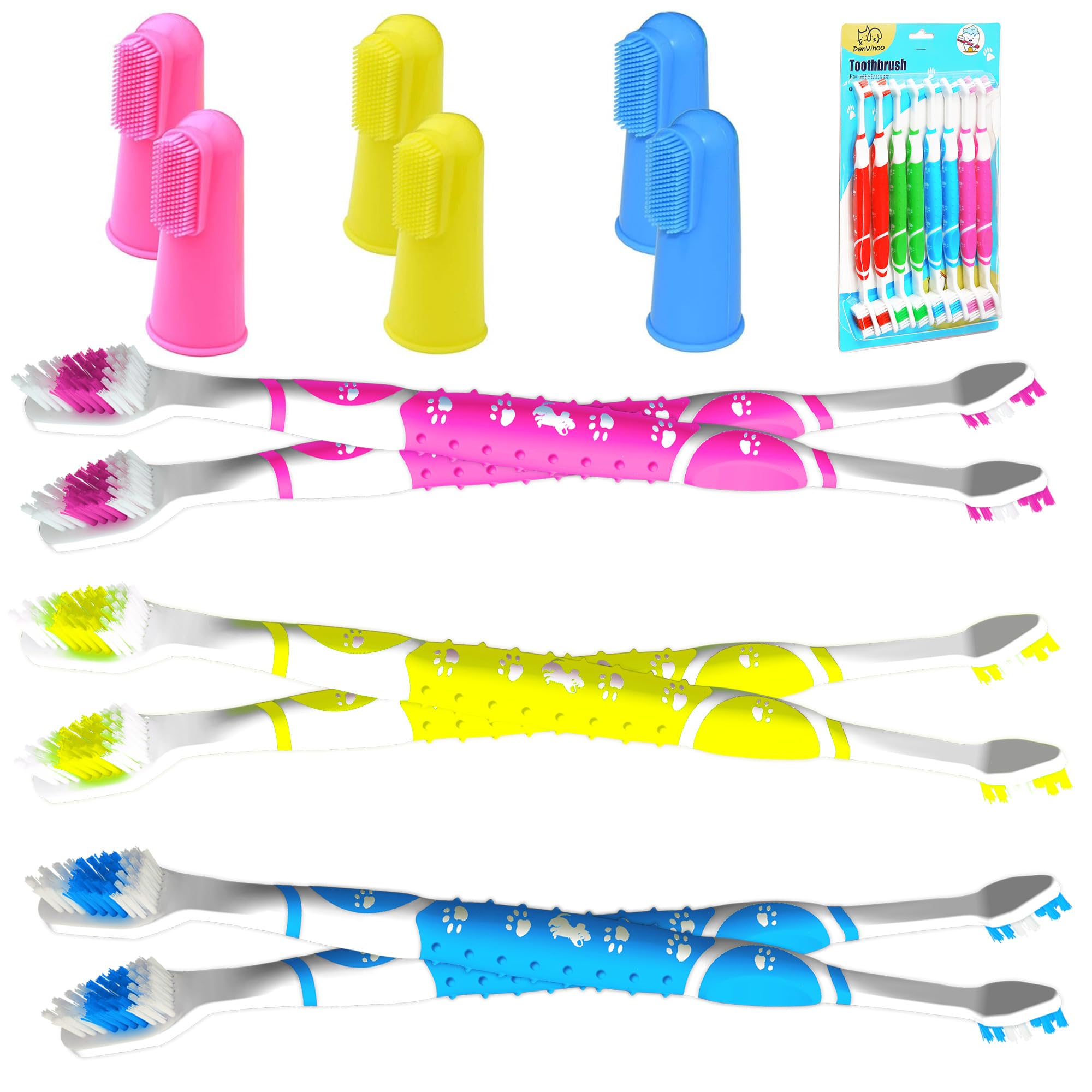Photo 1 of RosyLife Dog Toothbrush pet Toothbrush Finger Toothbrush Small to Large Dogs,Cats with Soft Bristles Non Slip Dual Head Dog Toothbrush
