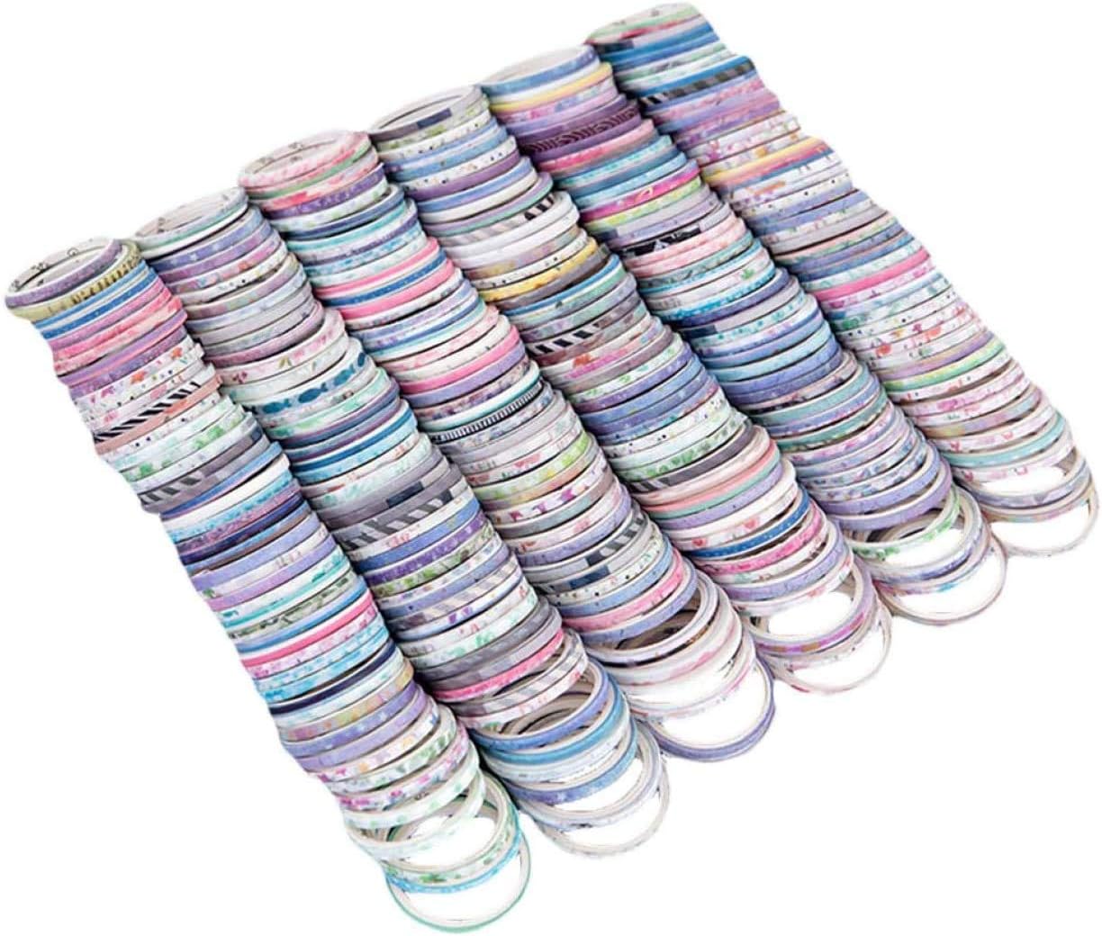 dryujdytru Rare 100 Rolls Washi Tape Set Foil Gold Skinny Decorative Masking Washi Tapes 1-5Mm Wide DIY Masking Tape(None Size 100卷细袋装72689)