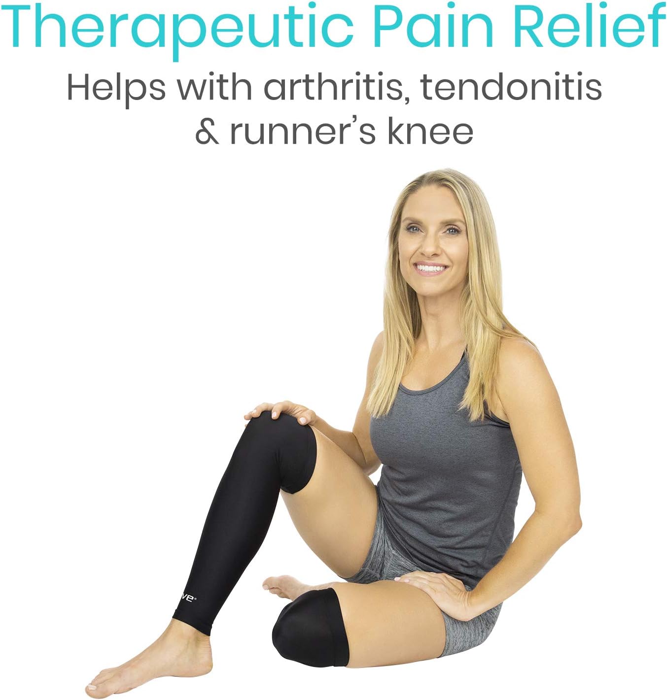 Vive Leg Sleeves (Pair) - Compression Knee, Calf and Thigh Support for Running, Basketball, Crossfit, Weight Lifting, and Sports - Knee Wrap Improves Circulation, Helps Arthritis : Sports & Outdoors