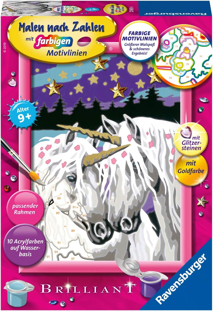 Ravensburger Painting by Numbers 27697 – Unicorn Love – for Children from 9 Years
