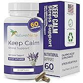 Nature's Nectar Anxiety and Stress Relief Supplements – Keep Calm Capsules with Ashwagandha, GABA, Magnesium & 5-HTP – Nervousness & Irritability Mood Supports Relaxation Lemon Balm 60 Filled Capsules