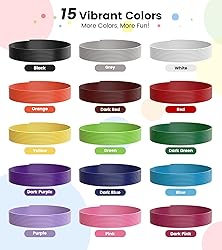 240ft 3D Pen Filament Refills 15 Colors, 1.75 mm