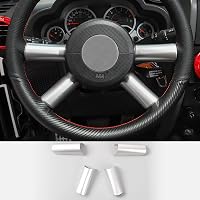 Steering Wheel Cover Trim For 2007-2010 Jeep Wrangler JK/JKU – Carbon Fiber Pattern, Easy Install, ABS Material