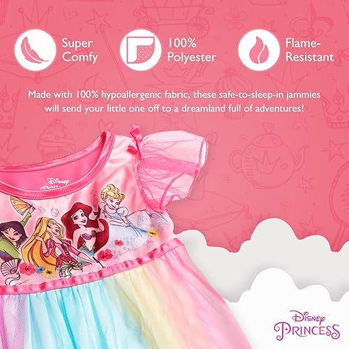 Disney Girls' Princess Fantasy Gown Nightgown, PRINCESS PARTY GOWN