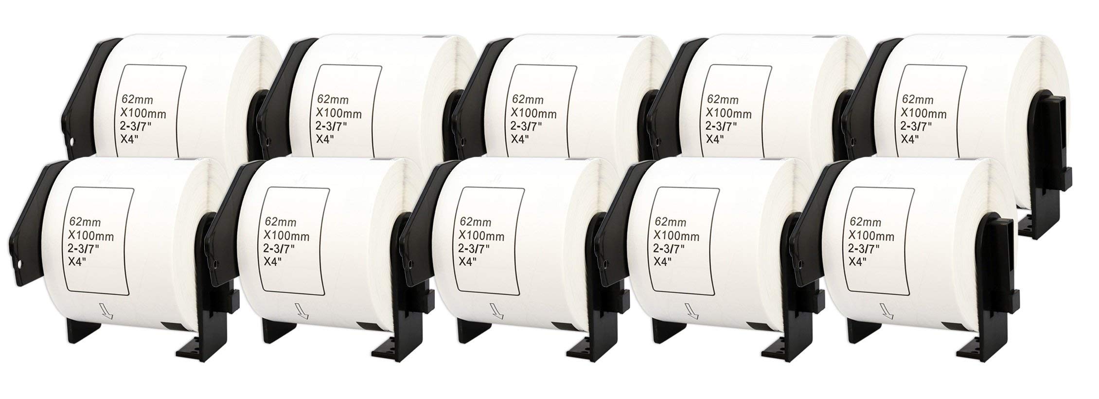 10x DK-11202 62 x 100mm Compatible Shipping Labels Rolls (300 Labels per Roll) for P-Touch QL-1110NWB QL-1100 QL-1060N QL-500 QL-500BW QL-570 QL-580 QL-700 QL-710W QL-800 QL-810W QL-820NWB