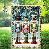 BlissYard Christmas Nutcracker Garden Flag 12x18 Double Sided Christmas Yard Flag Nutcracker Soldiers Snowflake Winter Holiday Outdoor Garden Décor Festive Seasonal Lawn Porch Patio Decoration Banner