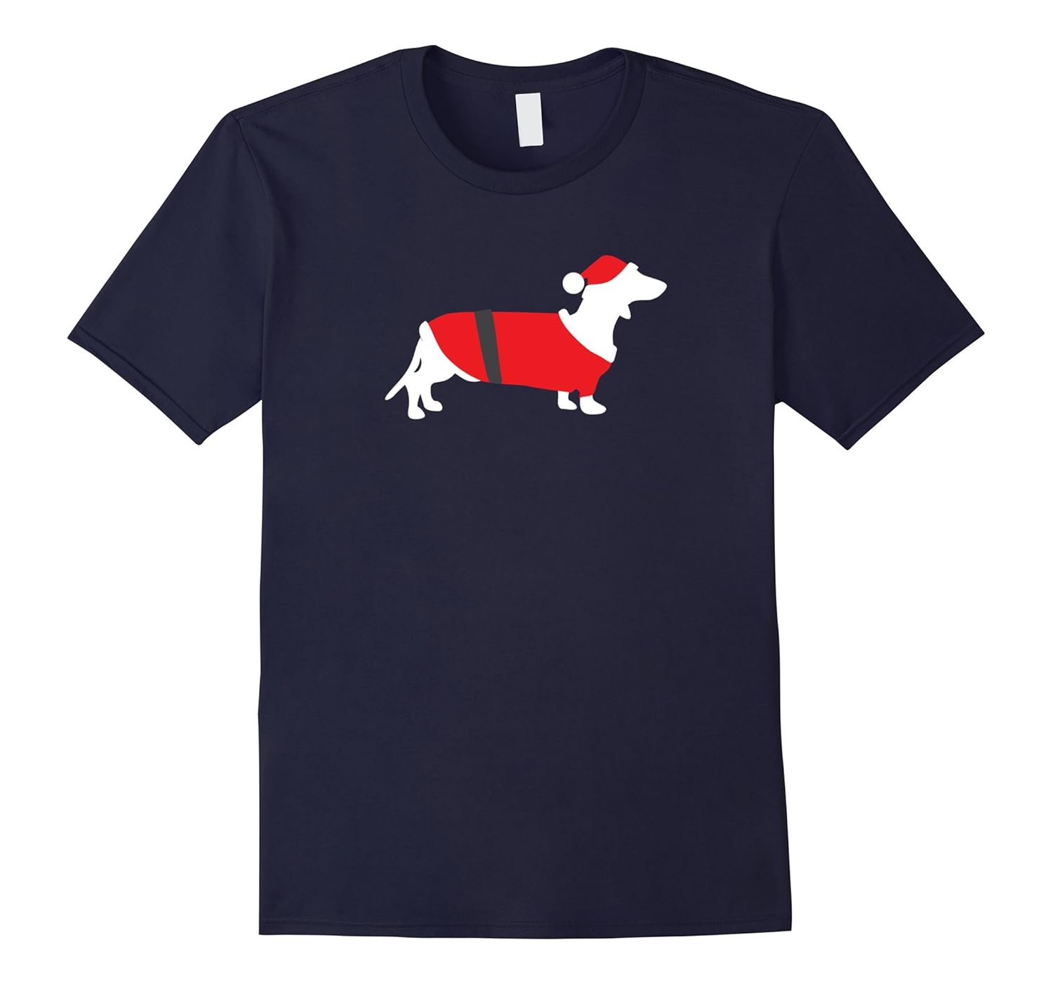 Dachshund Santa Christmas T-Shirt, Funny Cute Holiday Dog-Rose