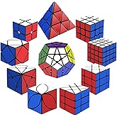 STEAM Life Speed Cube Set 10 Pack, Variety of Shapes &amp; Difficulty Levels &ndash; Includes 2x2, 3x3, 4x4 Pyramid, Mirror, Megaminx &amp; More &ndash; Smooth &amp; Fast Turning Puzzle Cubes for Kids &amp; Adults, Ages 8+