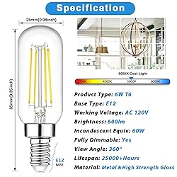 E12 LED Light Bulbs 40 Watt Equivalent, 4W