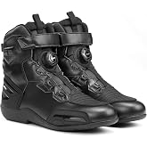 KEMIMOTO Motorcycle Boots with Quick-release Dial System for Easy on/off | Features：Water-resistant, Anti-slip丨Materials：Rubber,Canvas,Microfiber丨Seasons：All丨Occasions：Travel, Commuting, Hiking