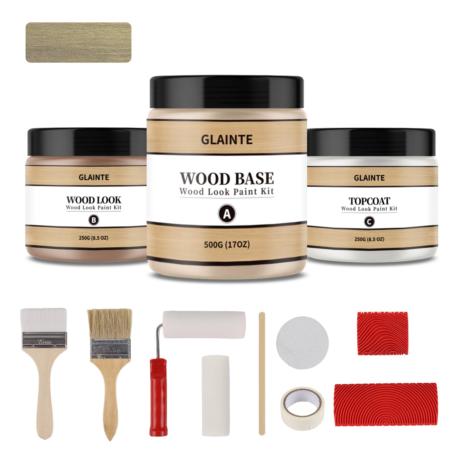 Photo 1 of GLAINTE Wood Look Paint for Furniture, Cabinets, Front Doors Interior Texture Paint, (Oak) Wood Like Paint Wood Finish Paint Kit Cover 25-30 sq.ft