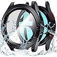 Goton Waterproof Case for Samsung Galaxy Watch 6 Screen Protector 40mm with Tempered Glass, 1-Pack Hard PC Cover Bumper for G