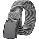 LionVII Stretch Belts for Men-Web Mens Belts Elastic Plastic Buckle Breathable for Sport-Adjustable Trim to Fit 27-49" Waist