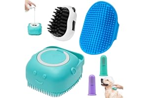 ROBATUN Dog Bath Brush Pet Massage Shampoo Brush Dog Scrubber for Bath Dog Washing Brush Scrubber Pet Bath Massage Brush with Soft Silicone Bristles for Puppy Dog Cat Grooming Cleaning