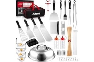 Griddle Accessories Kit 140 Pcs - Griddle Grill Tools for Blackstone and Camp Chef Metal Spatula Set with Scraper Cover Carry
