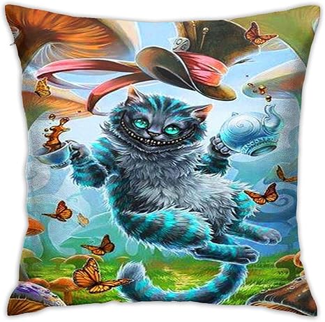 Amazon 不思議の国のチェシャ猫アリス綿枕投げクッションカバーケース45x45cm家の装飾 枕カバー ピローケース オンライン通販