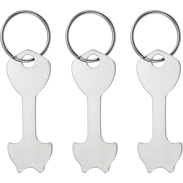 Pack De 8 Fichas Extractoras Para Carritos De La Compra – Acero Inoxidable De 5.5x2.7 Cm Con Llavero, Compatibles Con La Mayoría De Supermercados