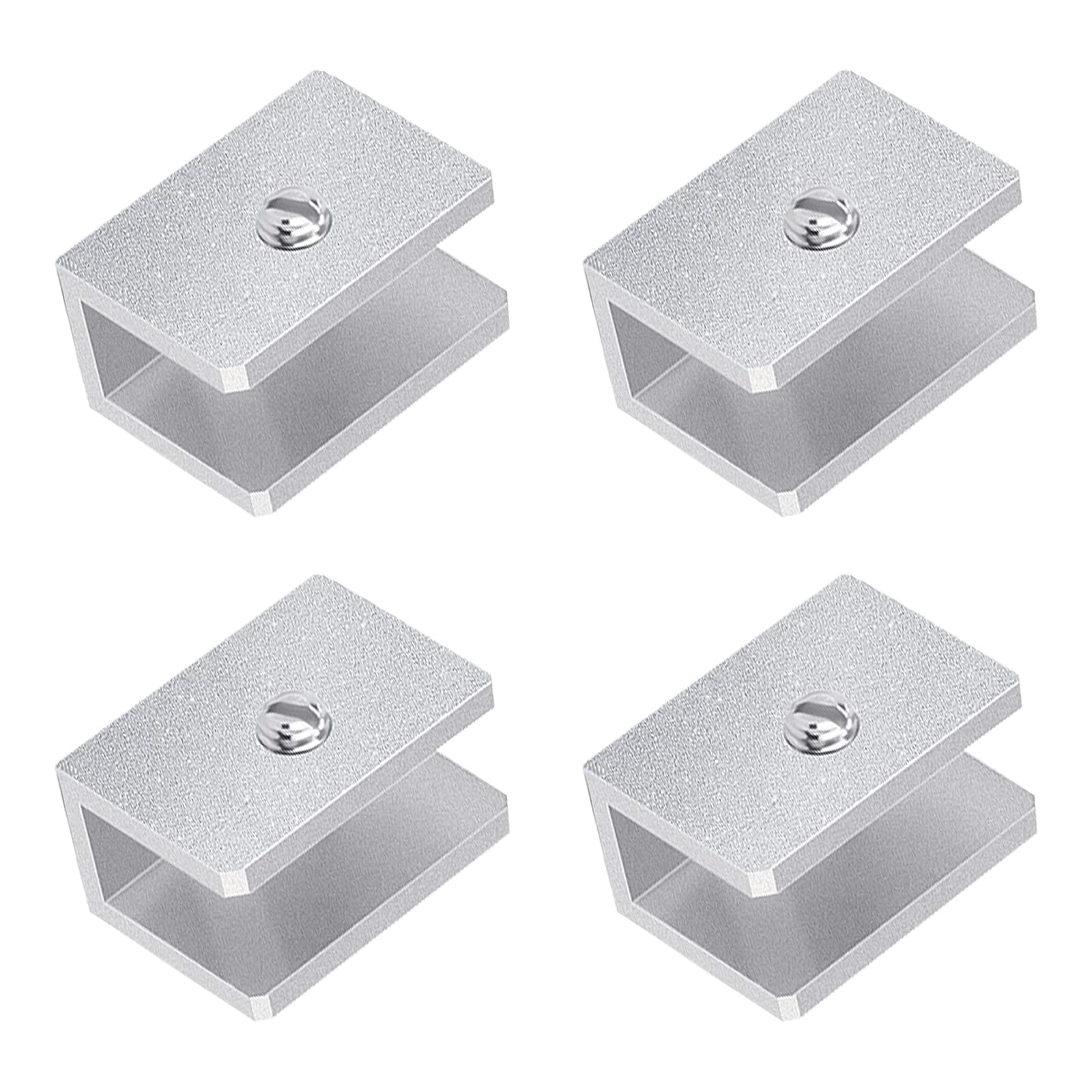 INCREWAY Rectangle Glass Clip, 4PCS Adjustable Aluminum Alloy Glass Clip Glass Clamp Bracket Shelf Holder Bracket for 6-10mm Glass in Thickness