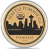 Seattle Pomade Co. USDA Certified Organic Pomade. Medium Hold & High Shine, Hair Styling Formula Non GMO, Made with organic materials from around the world.