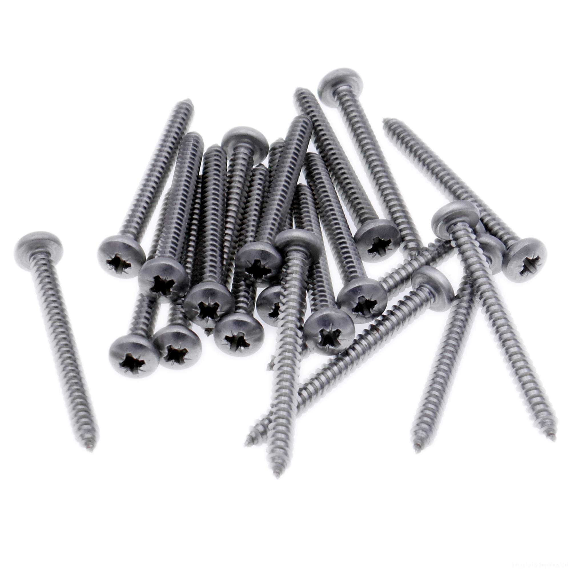 No.2 x 0.875 (2.2mm x 22mm) Pozi Pan Self-Tapping Screw - Stainless Steel (A2) (Pack of 20)