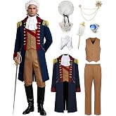Mecamelon 9 Pcs Adult Founding Father George Washington Colonial Costume