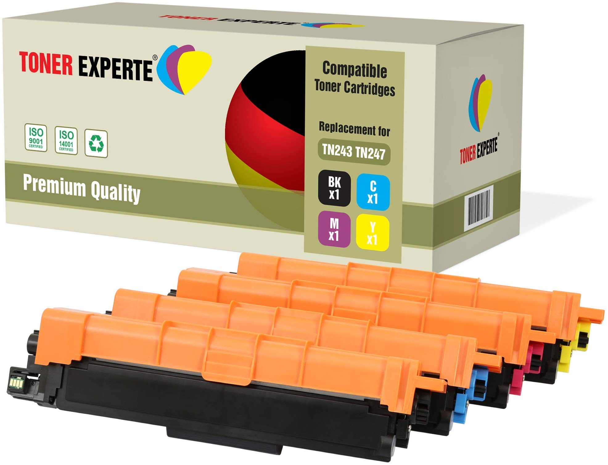 TONER EXPERTE Compatible TN243BK TN247 Toner Fits Brother DCP-L3550CDW DCP-L3510CDW Brother HL-L3210CW HL-L3270CDW, 4-Pack Black Cyan Magenta Yellow