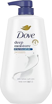 Dove Body Wash Deep Moisture for 24hr Lotion-Soft Skin Moisture Moisturizing Skin Cleanser with No Sulfates No Parabens 30.6 oz