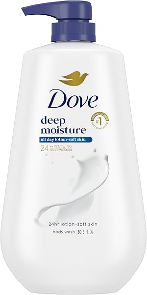 Dove 24hr Lotion Body Wash Deep Moisture, 30.6 oz | Moisturizing body wash with MicroMoisture technology for 24-hour hydratio
