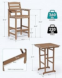 SERWALL Balcony Adirondack Chairs and Table 3