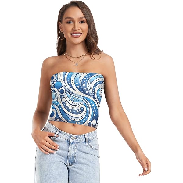 OTVEE Womens Tube Tops Pink and White Zebra Prints Strapless