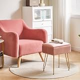 YMYNY Velvet Storage Ottoman Pink 40x29.5x48CM with Removable Cover view 9