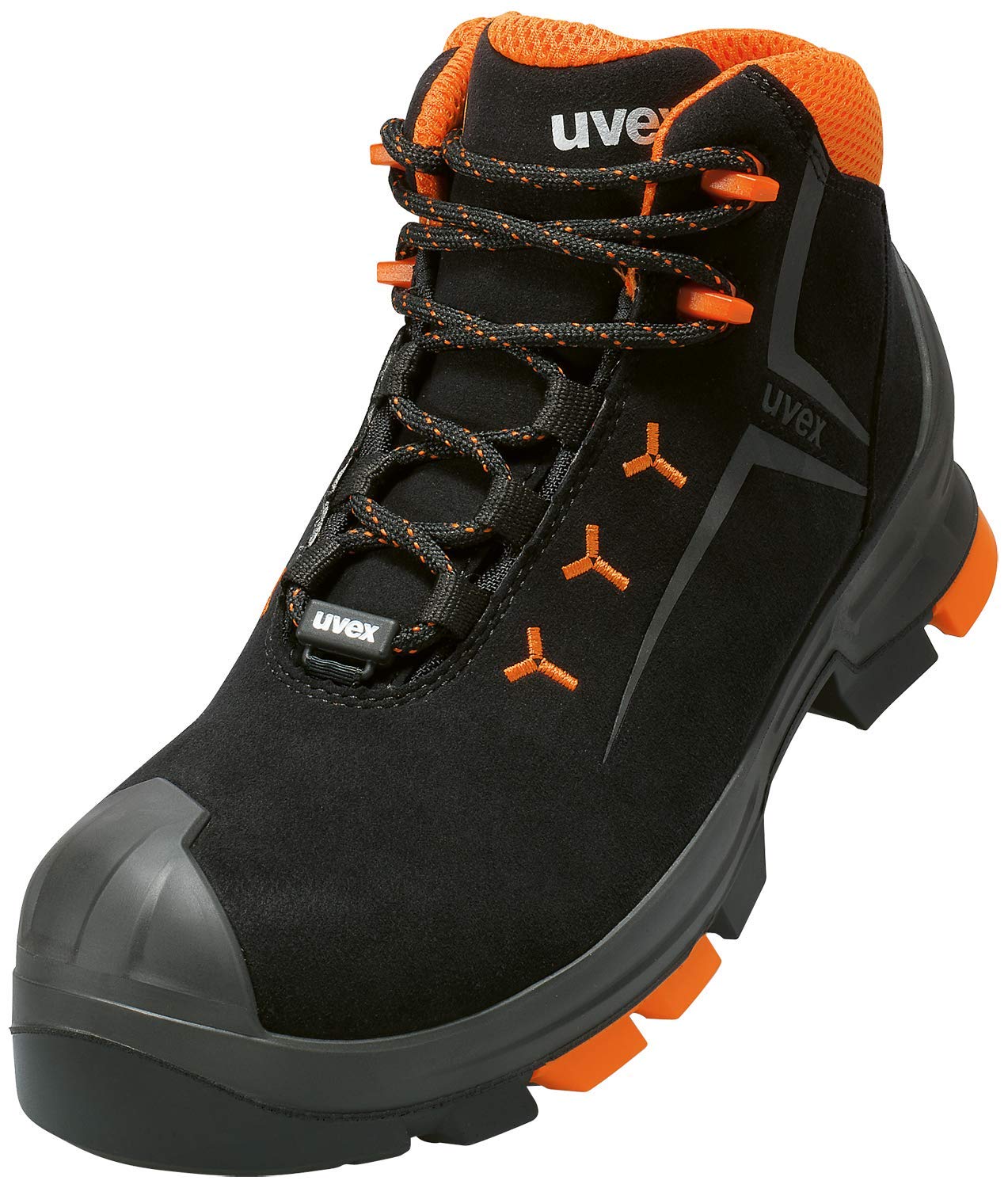 Uvex Unisex Adults Scarponcini 2 S3 SRC Hiking Boots, Nero, Arancione, 7.5 UK