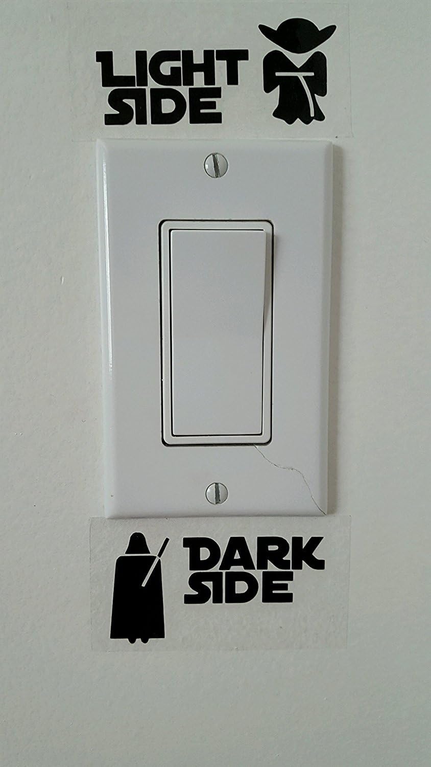 Winsome Faire Light Side Dark Side Vinyl Wall Decal Sticker Black