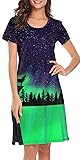 Girl Nightgown Wolf Wolves Breathable Cute Short Sleeve Pajamas