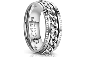 King Ring 8mm Super Spinner Rings – Second Edition of Premium Stainless Steel Fidget Rings for Men & Women – Designed in USA