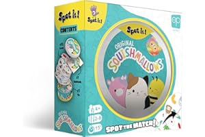 USAOPOLY Spot It! Squishmallows | Fun Card Game for Kids and Adults | Featuring Mila The Elephant or Cailey The Pink Crab and More | Licensed Squishmallows Game