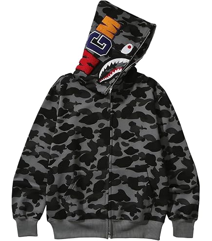 Amazon.com: Surbieibg Shark Full Zip Up Hoodie, Camo Sweatshirt