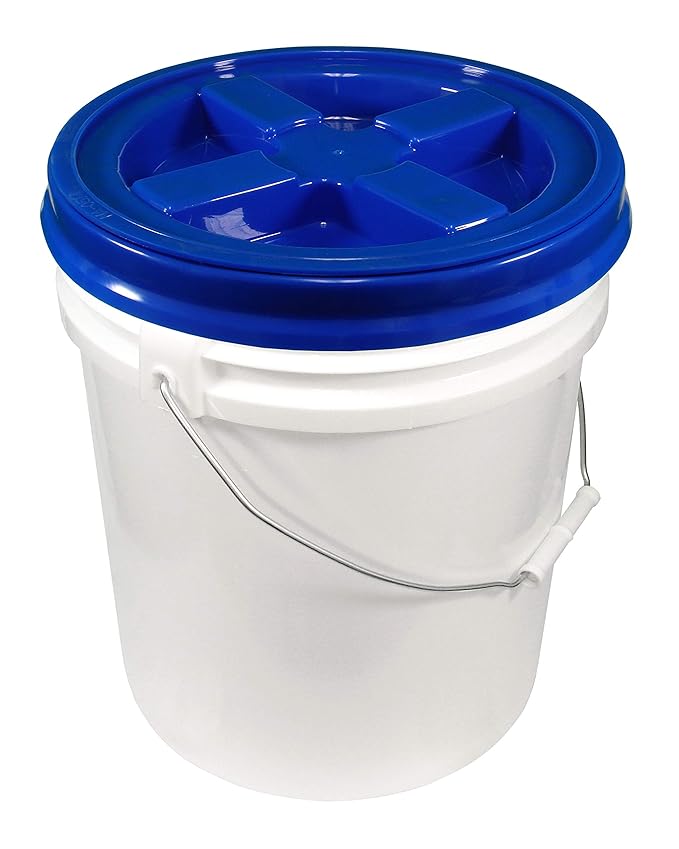 Bucket Kit, One White 5 Gallon Bucket 90 mil with Blue