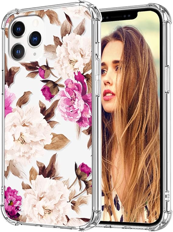 Amazon Com Vepret For Iphone 12 Pro Max Case For Women Girls Clear Floral Flower Cute Design Hard Plastic Back Soft Tpu Bumper Protective Shockproof Phone Case For Iphone 12 Pro Max