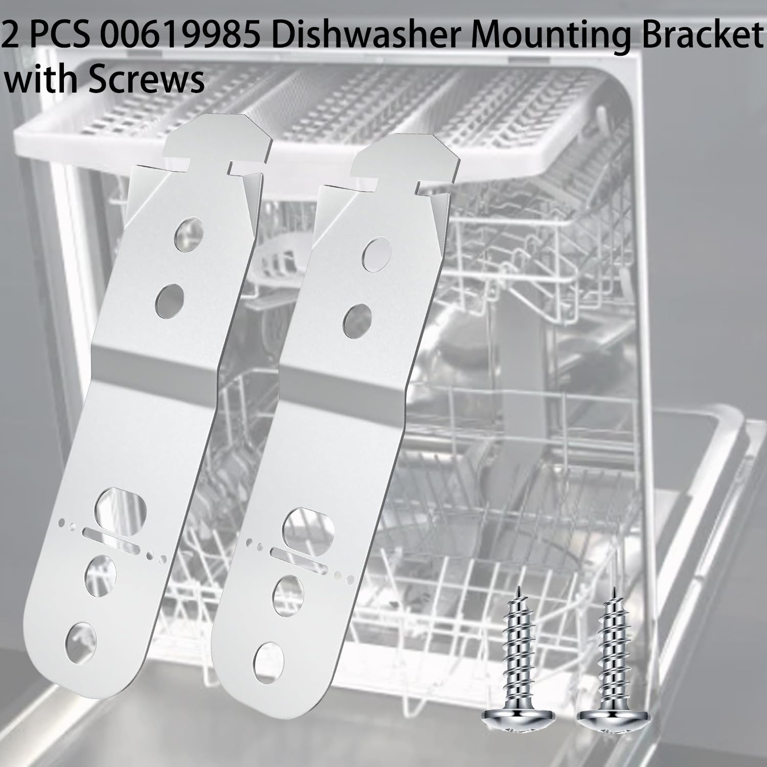 Dishwasher Mounting Bracket 619985 Compatible with Bosch Replaces 628371 AH3478789 EA347878 AP4538351 605007 00605007-2 Pack
