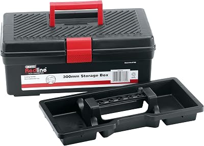 Draper Redline 67785 Plastic Storage Box 300x140x95mm Tote Tray Handle