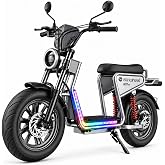 isinwheel H7Pro/H7 Electric Scooter with Seat, 43 Miles Range &amp; 38/35 MPH High Speed, 16"/15" Fat Tire Scooter for Adult with Mood Lights, NFC Start, 1500W Motor E Scooter with Storage Basket