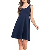 GREEN VOYAGE Women's GOTS Certified 100% Organic Cotton Casual Sleeveless Tank Dress with Pocket