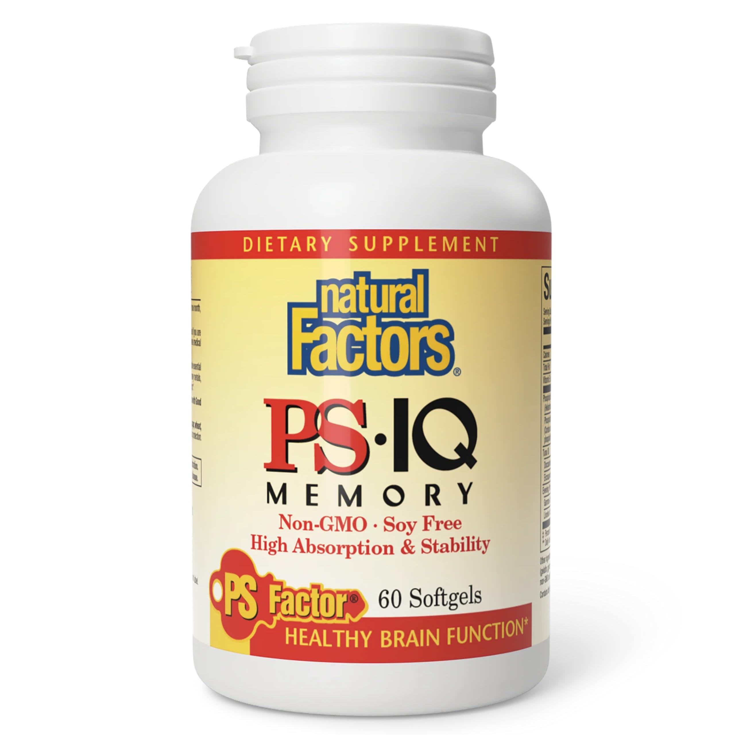Natural Factors PS IQ Memory, 25mg Softgels, 60-Count