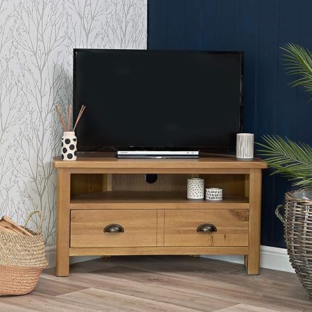 The Furniture Outlet Rutland Oak Corner Tv Unit Amazon Co Uk