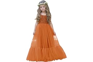 LalaMira Flower Girl Dress Lace/Tulle Boho Toddler Dresses Ruffle Girl Dress for Wedding Garden Party Communion Beach