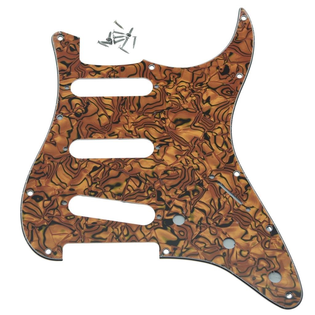 Dopro 11 Hole Vintage 62 Strat ST SSS Single Coil Pickups Guitar Pickguard Scratch Plate with Screws for American FD 62 Stratocaster Tiger Stripe