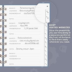 Clever Fox Password Book Spiral – Mini Internet